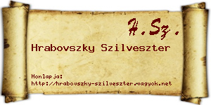 Hrabovszky Szilveszter névjegykártya